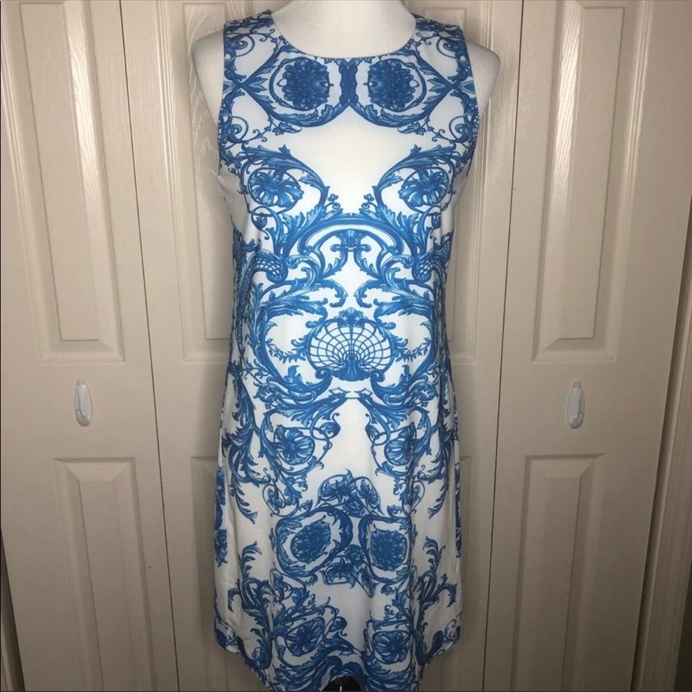 Anthropologie Aryeh Blue and White Shift Dress